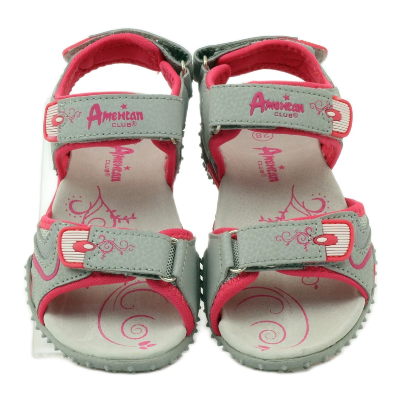 American Club Sandalen mit American 8580 Ledereinsatz mehrfarbig grau 4