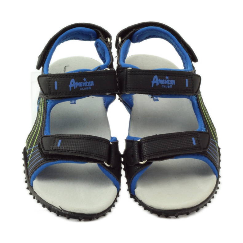 American Club Sandale mit Einsatz aus amerikanischem 5261-Leder schwarz blau grün 4