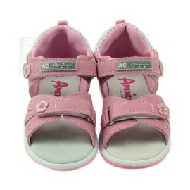 American Club Sandalen mit einem amerikanischen 87285 Ledereinsatz rosa 4