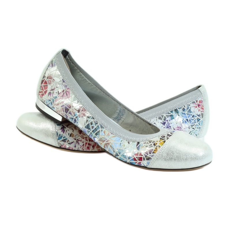 Damenballerinas elastisch Gamis 1402 grau mehrfarbig 3