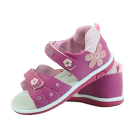 American Club Sandalen mit einem amerikanischen 87285 Ledereinsatz rosa 3