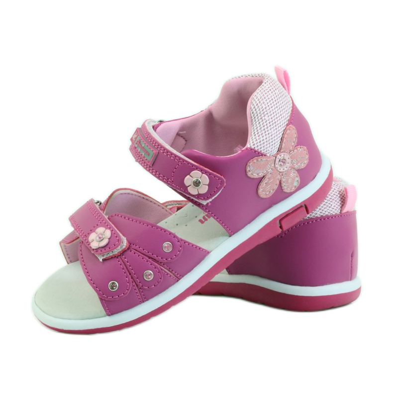 American Club Sandalen mit einem amerikanischen 87285 Ledereinsatz rosa 3