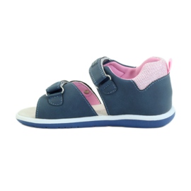 American Club Kindersandalen mit einem amerikanischen 87285 Ledereinsatz rosa navy blau 2