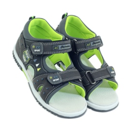 American Club Kindersandalen mit einem amerikanischen 87289 Ledereinsatz grau 4