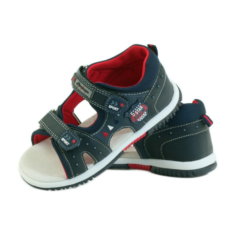 American Club Kindersandalen mit einem amerikanischen 87289 Ledereinsatz navy blau 3