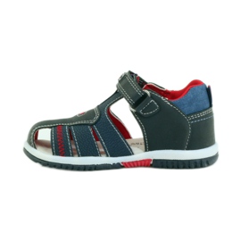 American Club Kindersandalen mit einem amerikanischen 87290 Ledereinsatz navy blau rot 2