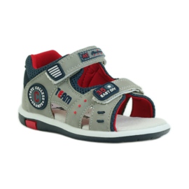 American Club Sandalen mit einem amerikanischen 87297 Ledereinsatz marineblau grau 1
