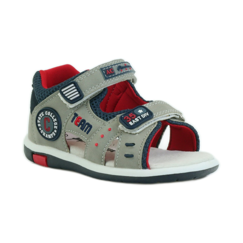 American Club Sandalen mit einem amerikanischen 87297 Ledereinsatz marineblau grau 1