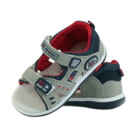 American Club Sandalen mit einem amerikanischen 87297 Ledereinsatz marineblau grau 3