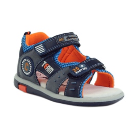 American Club Sandalen mit einem amerikanischen 87297 Ledereinsatz navy blau 1
