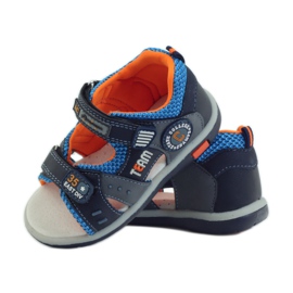 American Club Sandalen mit einem amerikanischen 87297 Ledereinsatz navy blau 3