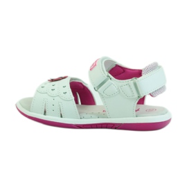 American Club Kindersandalen mit einem amerikanischen 93606 Ledereinsatz rosa weiß 2