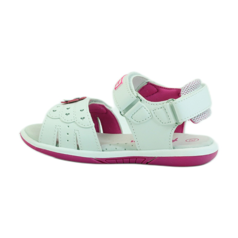 American Club Kindersandalen mit einem amerikanischen 93606 Ledereinsatz rosa weiß 2