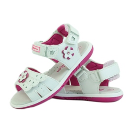 American Club Kindersandalen mit einem amerikanischen 93606 Ledereinsatz rosa weiß 3