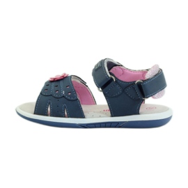American Club Sandale mit Einsatz aus amerikanischem 93606 Leder marineblau rosa 2