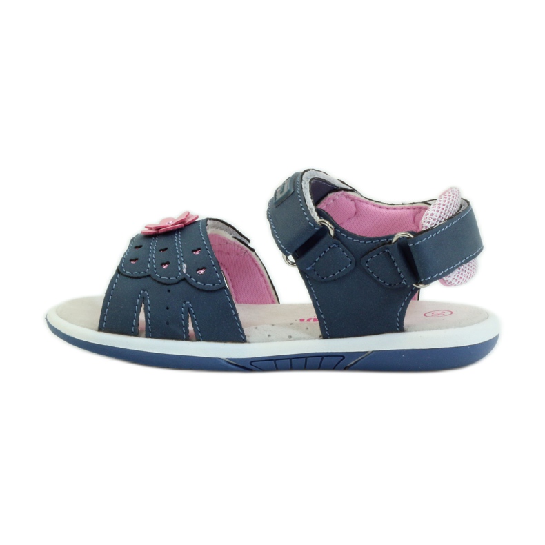 American Club Sandale mit Einsatz aus amerikanischem 93606 Leder marineblau rosa 2