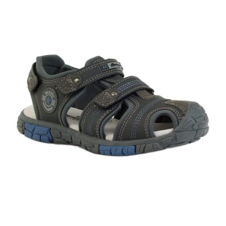 American Club Kindersandalen mit einem amerikanischen 93603 Ledereinsatz grau 1