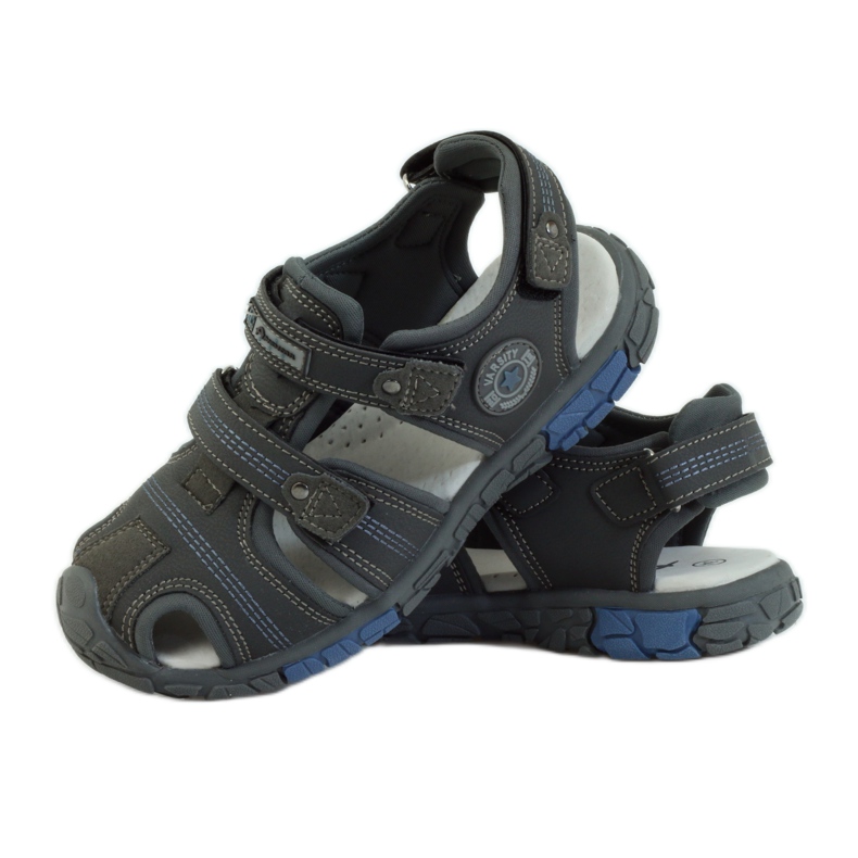 American Club Kindersandalen mit einem amerikanischen 93603 Ledereinsatz grau 3