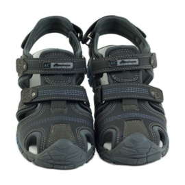 American Club Kindersandalen mit einem amerikanischen 93603 Ledereinsatz grau 4