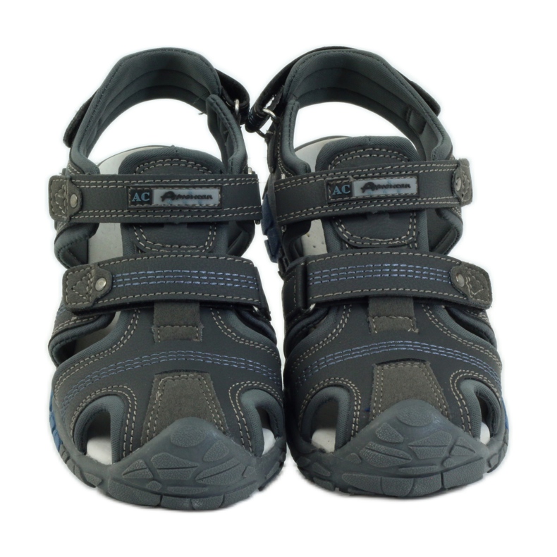 American Club Kindersandalen mit einem amerikanischen 93603 Ledereinsatz grau 4