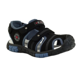 American Club Sandalen mit einem amerikanischen 93603 Ledereinsatz schwarz 1