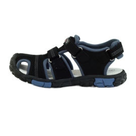American Club Sandalen mit einem amerikanischen 93603 Ledereinsatz schwarz 2