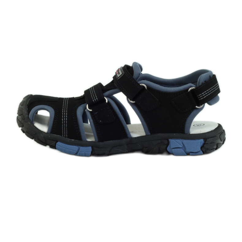 American Club Sandalen mit einem amerikanischen 93603 Ledereinsatz schwarz 2
