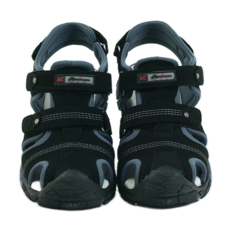 American Club Sandalen mit einem amerikanischen 93603 Ledereinsatz schwarz 4