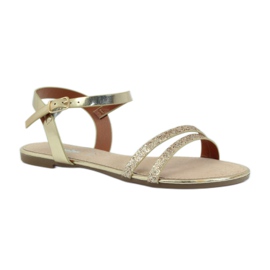 American Club 052 Sandalen mit Goldglitter golden 1