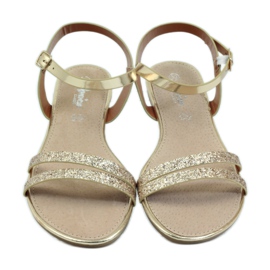 American Club 052 Sandalen mit Goldglitter golden 4