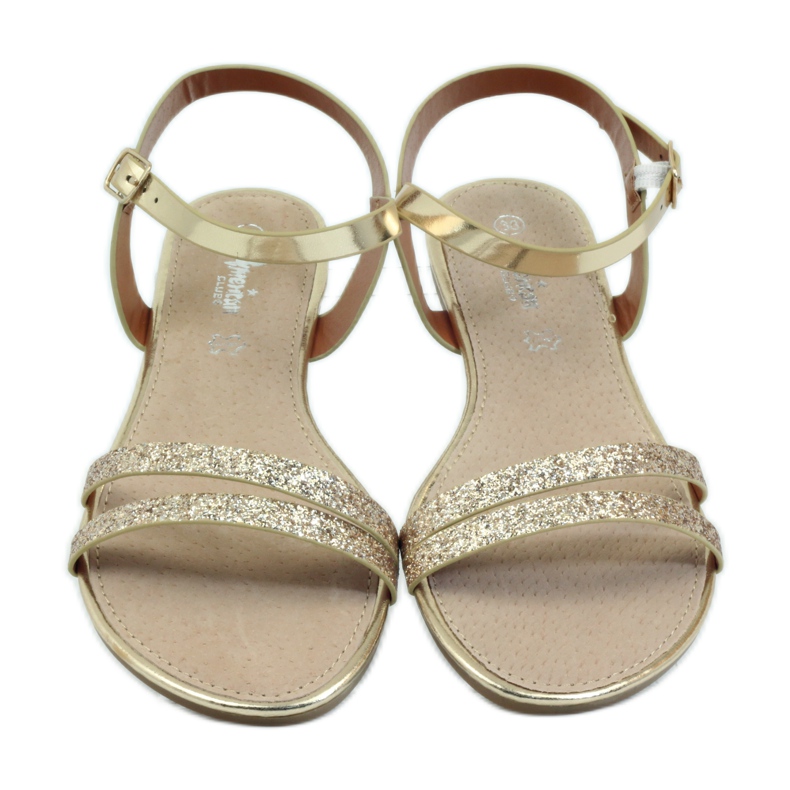 American Club 052 Sandalen mit Goldglitter golden 4