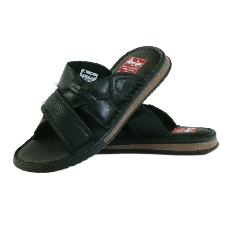 American Club Herrenpantoffeln leichter amerikanischer Boden aus EVA schwarz 3