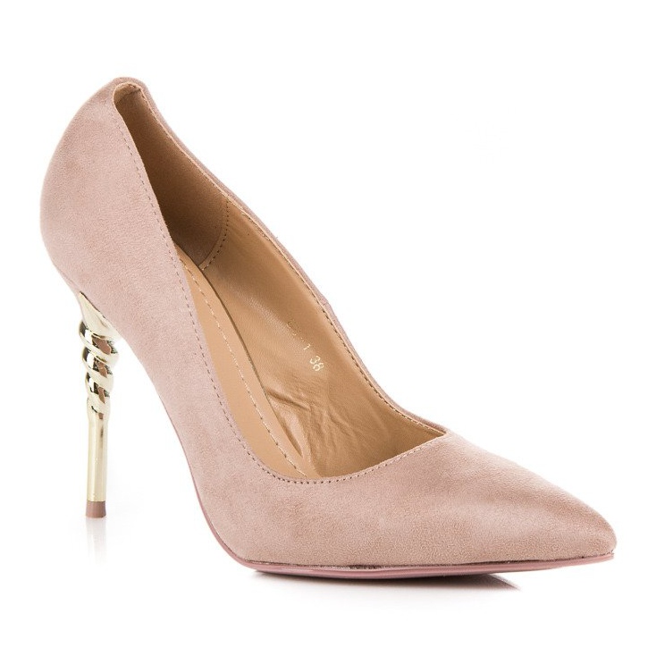 Pumps aus puderfarbenem Wildleder rosa 1
