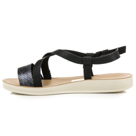 Flache Sandalen mit Vinceza-Schnalle schwarz 1