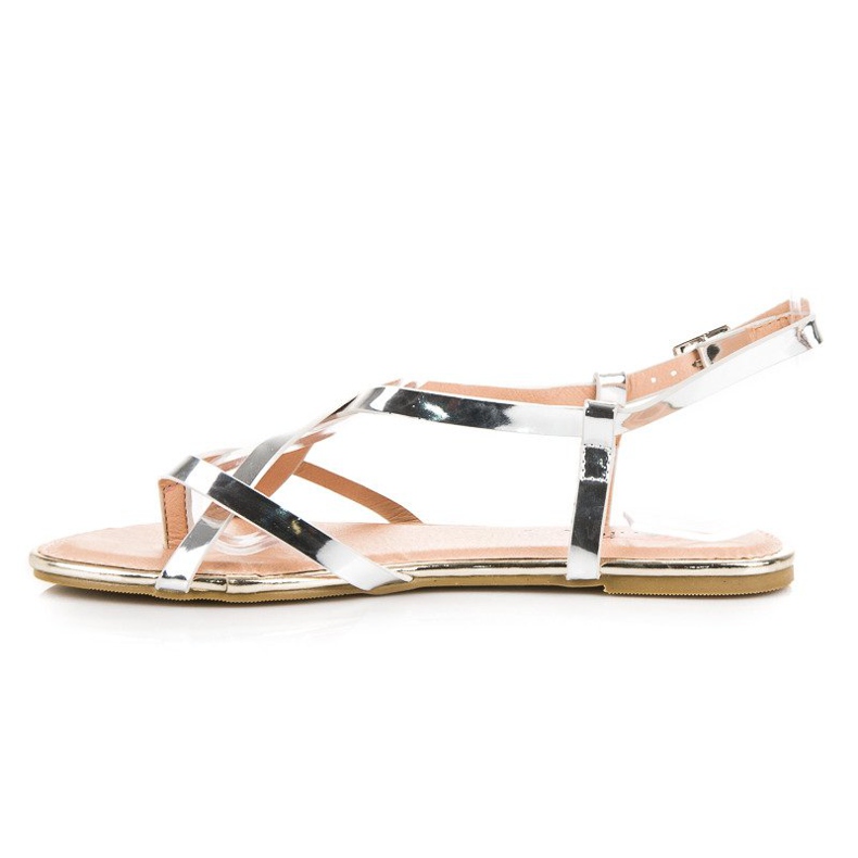 Evento Silberne flache Sandalen grau 2