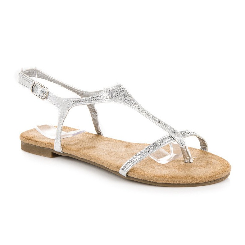 Evento Elegante flache Sandalen grau 1