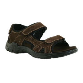 American Club Sportliche Herrensandalen aus amerikanischem Leder braun 1