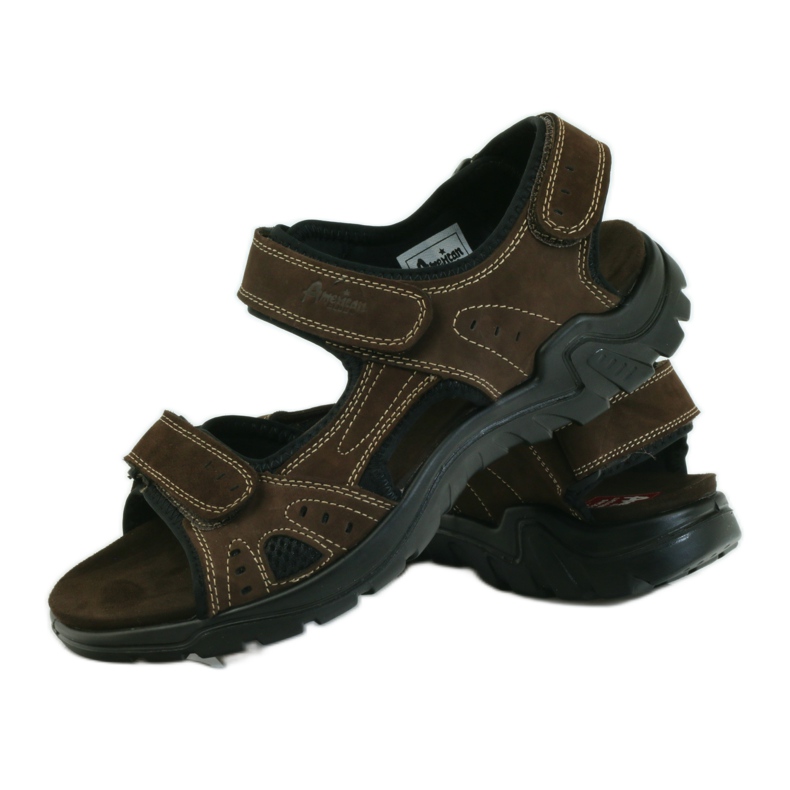 American Club Sportliche Herrensandalen aus amerikanischem Leder braun 3