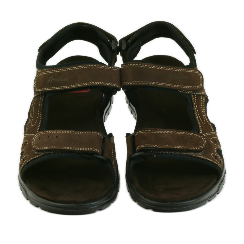 American Club Sportliche Herrensandalen aus amerikanischem Leder braun 4