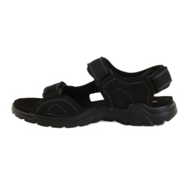 American Club Sportliche Herrensandalen aus amerikanischem Leder schwarz 2