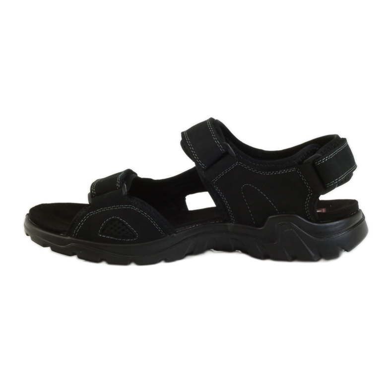 American Club Sportliche Herrensandalen aus amerikanischem Leder schwarz 2