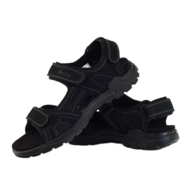 American Club Sportliche Herrensandalen aus amerikanischem Leder schwarz 3