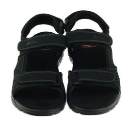 American Club Sportliche Herrensandalen aus amerikanischem Leder schwarz 4