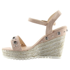 Rosa Espadrilles auf Wedges Rosa TS-2730 Rosa 1