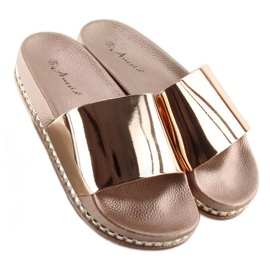 Pinke rosa Damenpantoffeln N-29 champagner 2