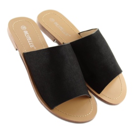 H8-116 schwarze gerade schwarze Hausschuhe 2