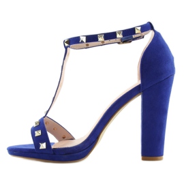 Sandalen auf dem Pfosten A03 blau marineblau 2