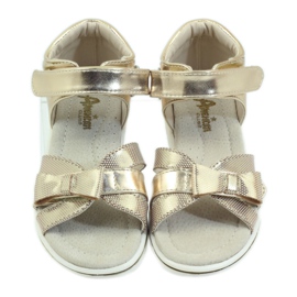 American Club Amerikanische Sandalen Kinderschuhe Lederinnensohle gelb 4