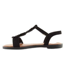 Schwarze Wildledersandalen für Damen WL-001 1