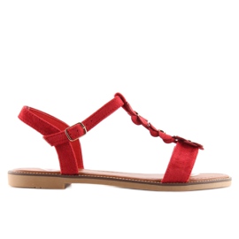 Rote Wildledersandalen für Damen WL-001 2